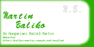 martin baliko business card