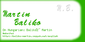 martin baliko business card